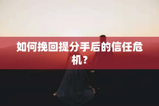 如何挽回提分手后的信任危机？