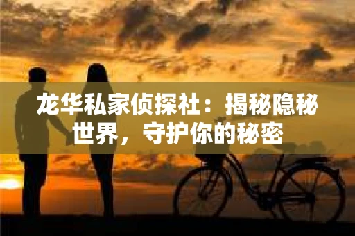 龙华私家侦探社：揭秘隐秘世界，守护你的秘密