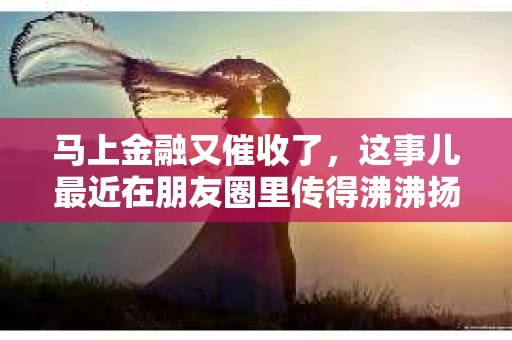 马上金融又催收了，这事儿最近在朋友圈里传得沸沸扬扬。说实话，我也有点好奇，这马上金融到底是怎么回事？催收又是怎么一回事？今天，我就来跟大家聊聊这个话题。