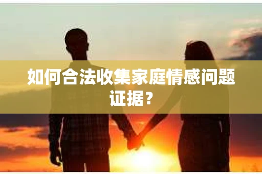如何合法收集家庭情感问题证据？